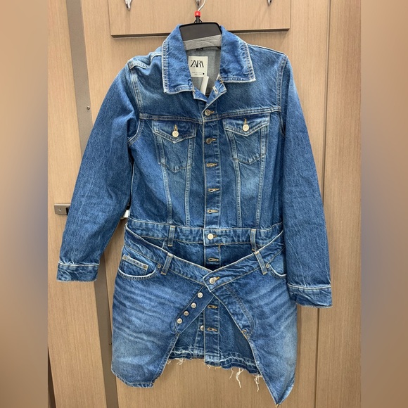 NWT-Zara layered Denim Dress - Medium - Picture 7 of 11